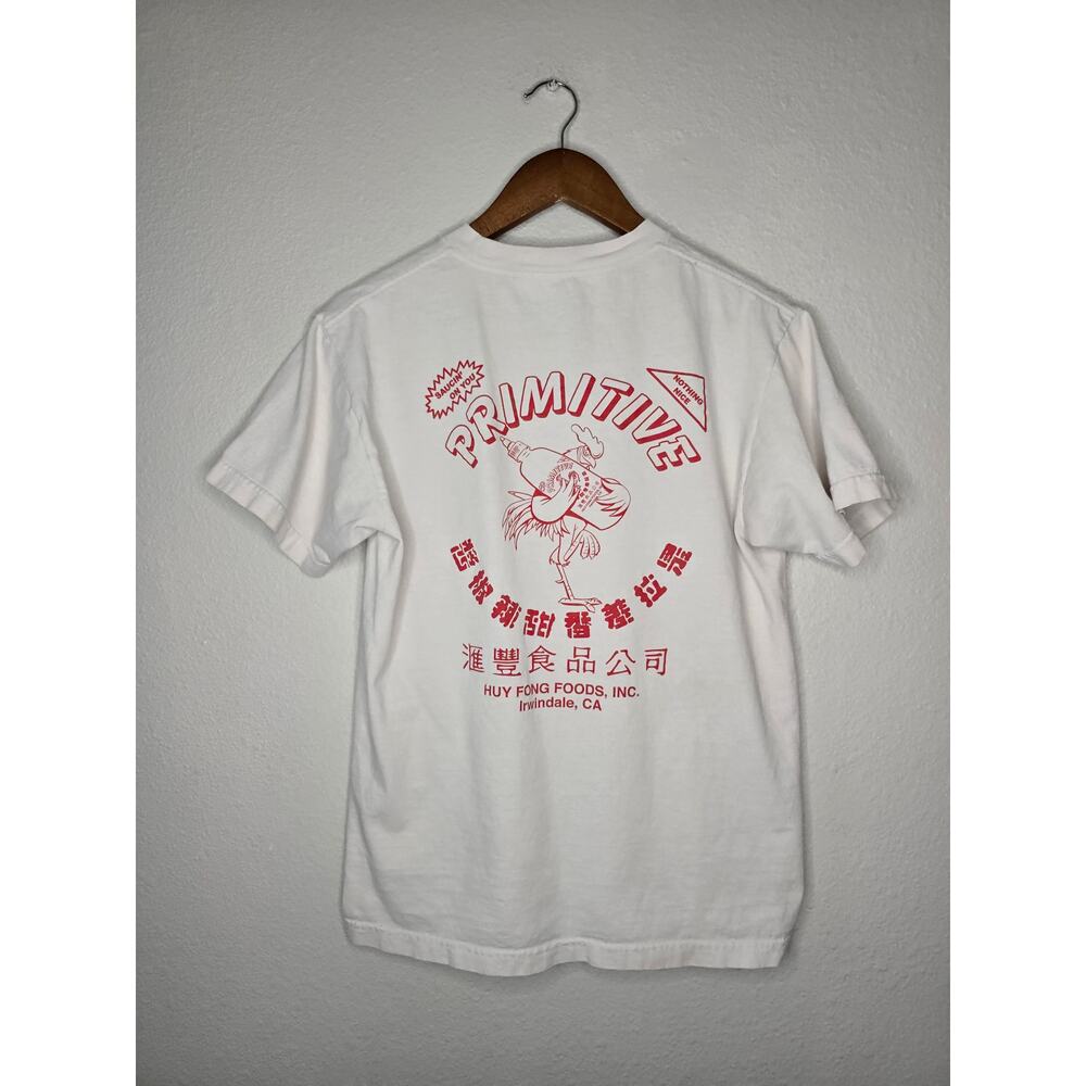 Primitive Skateboarding Shirt Medium Saucin' On You Rooster White Sriracha Tee